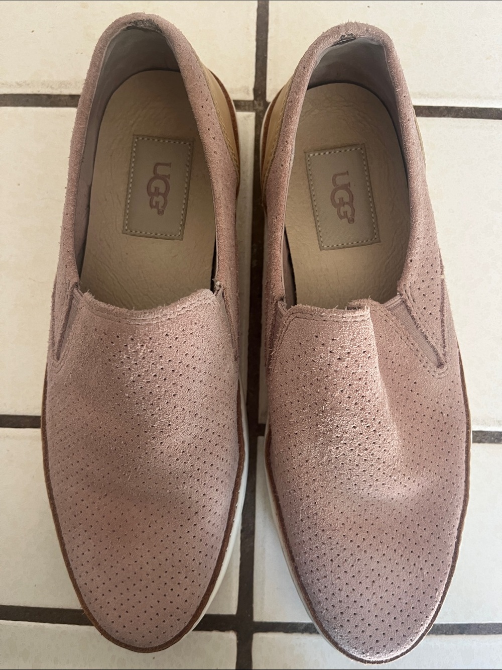 UGG Women's Perforated Slip-On Loafers in Dusty Pink - Picture 3 of 11